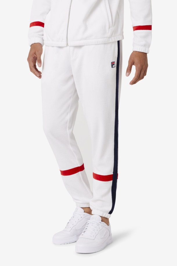 Pantalón Fila Outlet Blanco/azul Marino/rojo Ravid Terciopelo