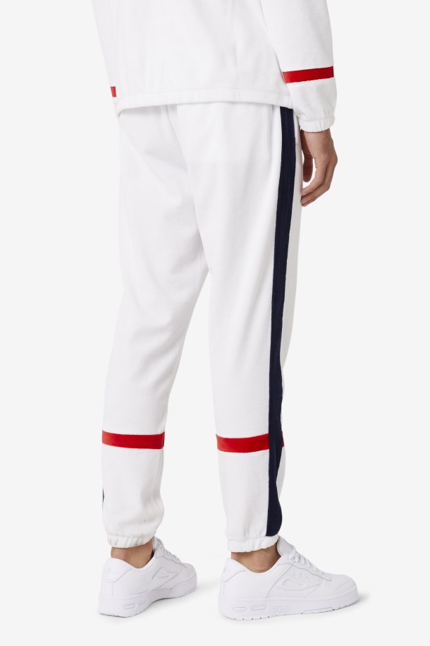 Pantalón Fila Outlet Blanco/azul Marino/rojo Ravid Terciopelo