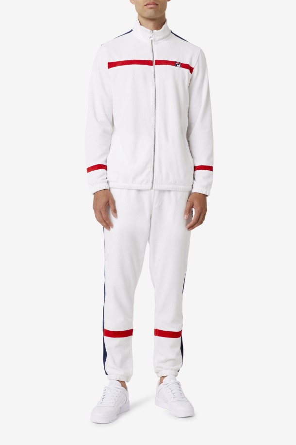 Pantalón Fila Outlet Blanco/azul Marino/rojo Ravid Terciopelo