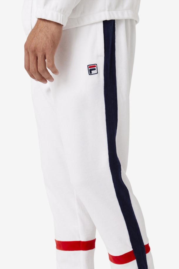 Pantalón Fila Outlet Blanco/azul Marino/rojo Ravid Terciopelo
