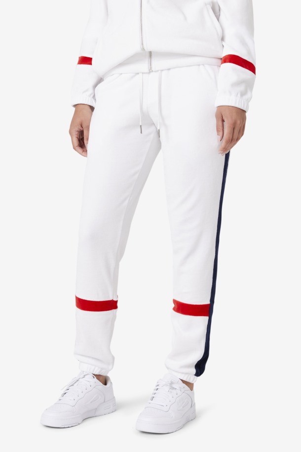 Pantalón Fila Outlet Blanco/azul Marino/rojo Ravid Terciopelo
