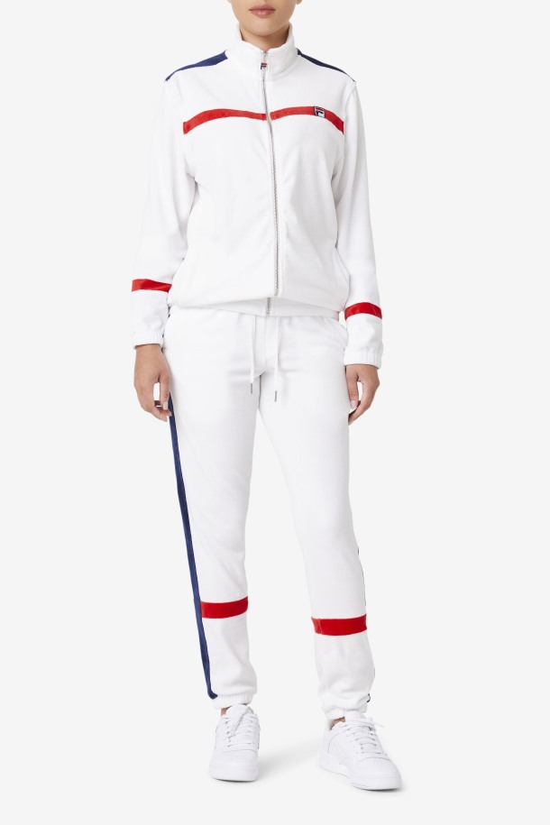 Pantalón Fila Outlet Blanco/azul Marino/rojo Ravid Terciopelo