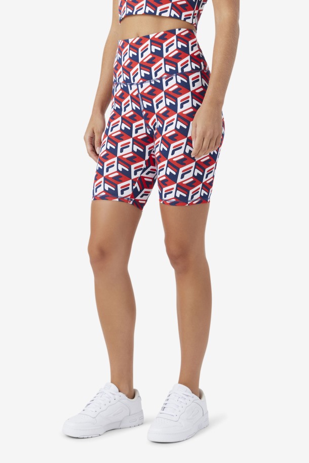 Pantalón Corto Ciclista Ainhoa ​​rojo/azul Marino/blanco Outlet Fila