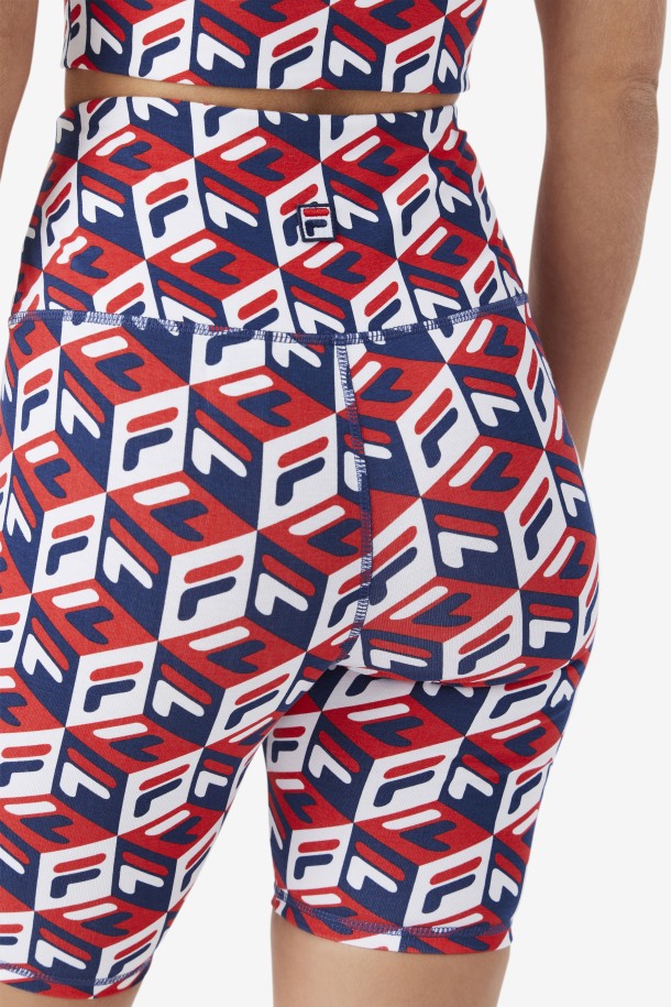 Pantalón Corto Ciclista Ainhoa ​​rojo/azul Marino/blanco Outlet Fila