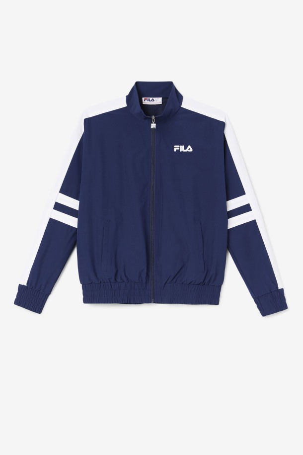 Chaqueta Deportiva Azul Marino/blanco Jovia Fila Outlet
