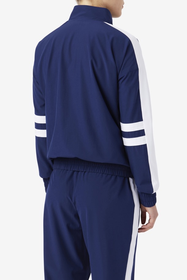 Chaqueta Deportiva Azul Marino/blanco Jovia Fila Outlet