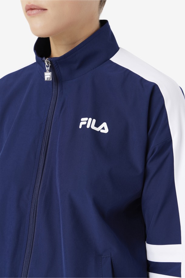 Chaqueta Deportiva Azul Marino/blanco Jovia Fila Outlet