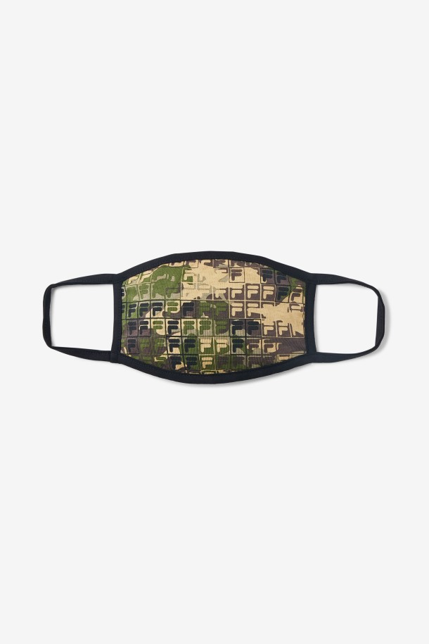 Máscara Facial Con Logo De Camuflaje Verde Multi Fila Outlets