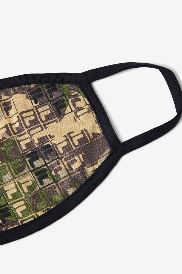 Máscara Facial Con Logo De Camuflaje Verde Multi Fila Outlets