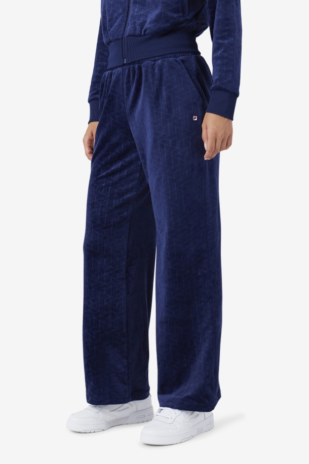 Devika Devika Terciopelo Chandal Pantalón Azul Marino Cola Outlets