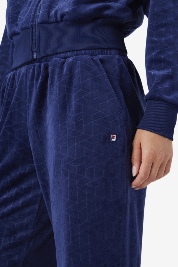 Devika Devika Terciopelo Chandal Pantalón Azul Marino Cola Outlets