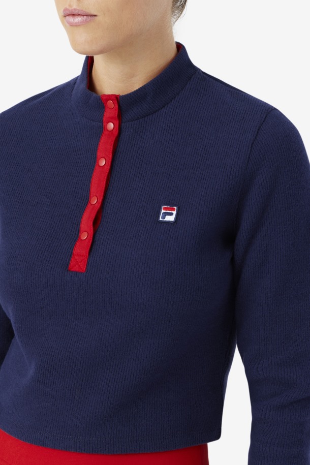 Azul Marino Fila Outlets Josie Media Cremallera Superior