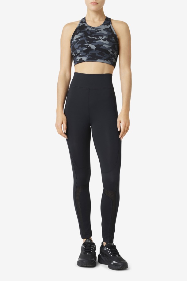 Negro Fila Outlets Forza Leggins Con Bloques De Color