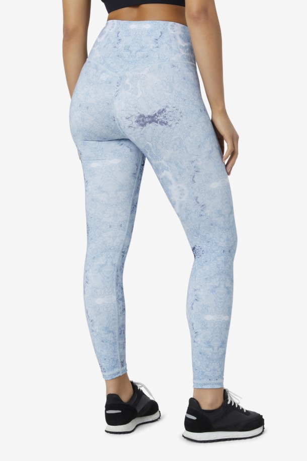 Leggings 7/8 Forza Smooth Con Estampado De Niebla Azul Fila Outlet