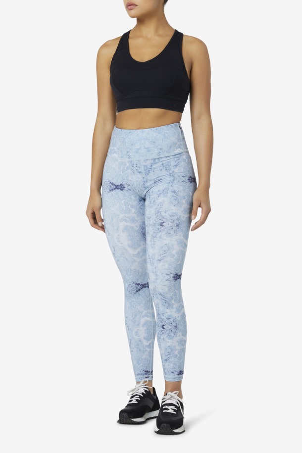 Leggings 7/8 Forza Smooth Con Estampado De Niebla Azul Fila Outlet