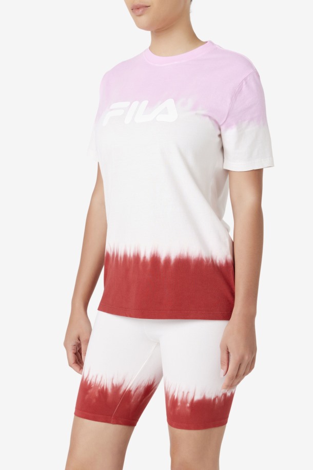Pirouette/blanco/rojo Tierra Fila Outlets Alivia Tie Dye Tee
