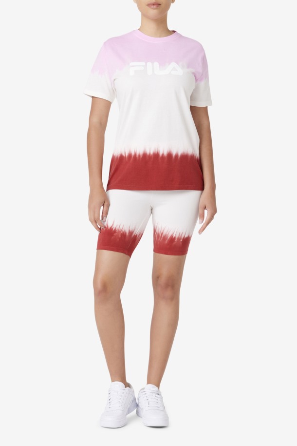 Pirouette/blanco/rojo Tierra Fila Outlets Alivia Tie Dye Tee