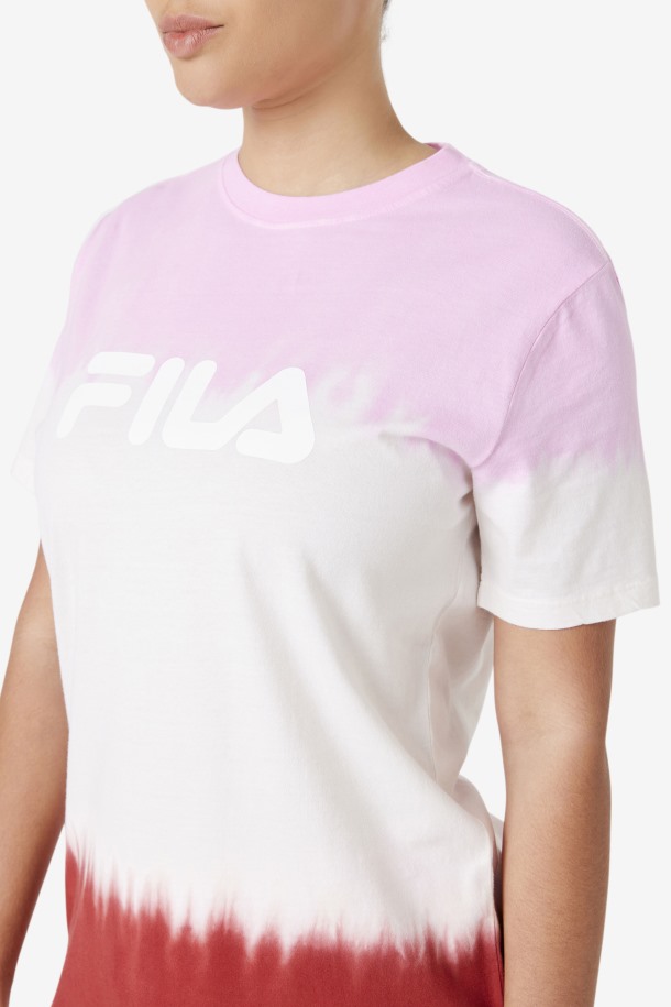 Pirouette/blanco/rojo Tierra Fila Outlets Alivia Tie Dye Tee