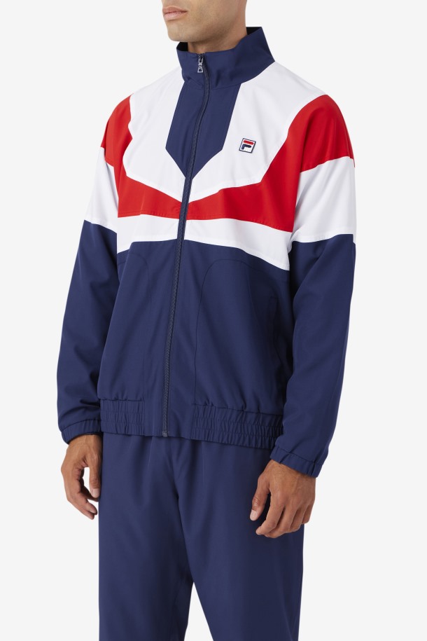 Fila Outlets Azul Marino/blanco/rojo Amar Chaqueta De Chándal