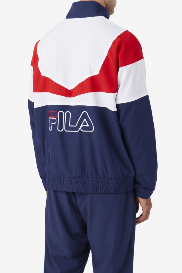 Fila Outlets Azul Marino/blanco/rojo Amar Chaqueta De Chándal