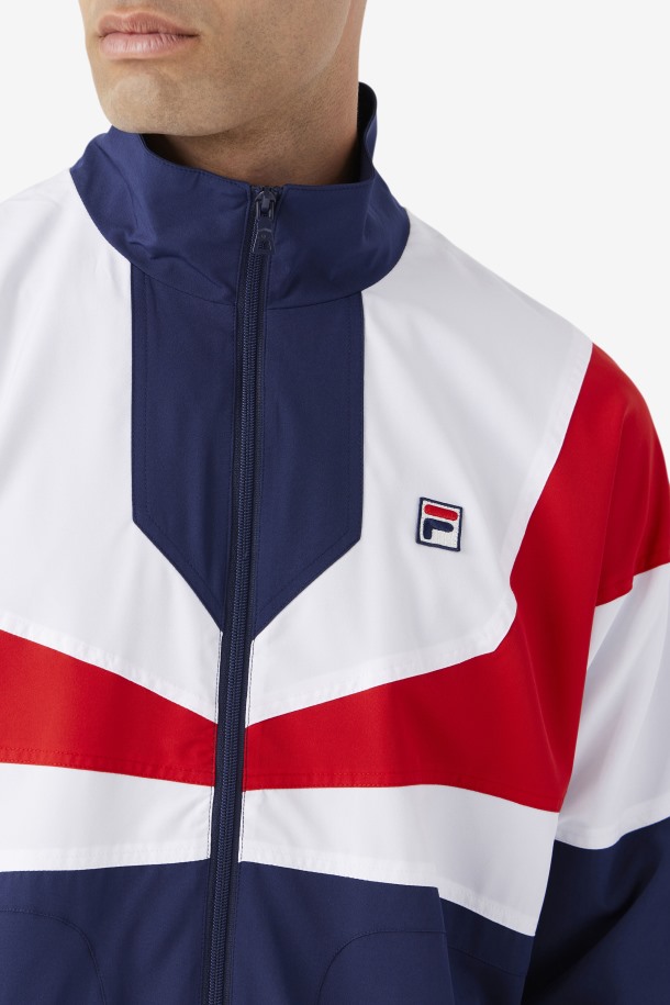 Fila Outlets Azul Marino/blanco/rojo Amar Chaqueta De Chándal