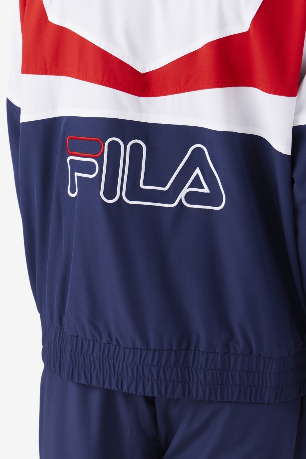 Fila Outlets Azul Marino/blanco/rojo Amar Chaqueta De Chándal