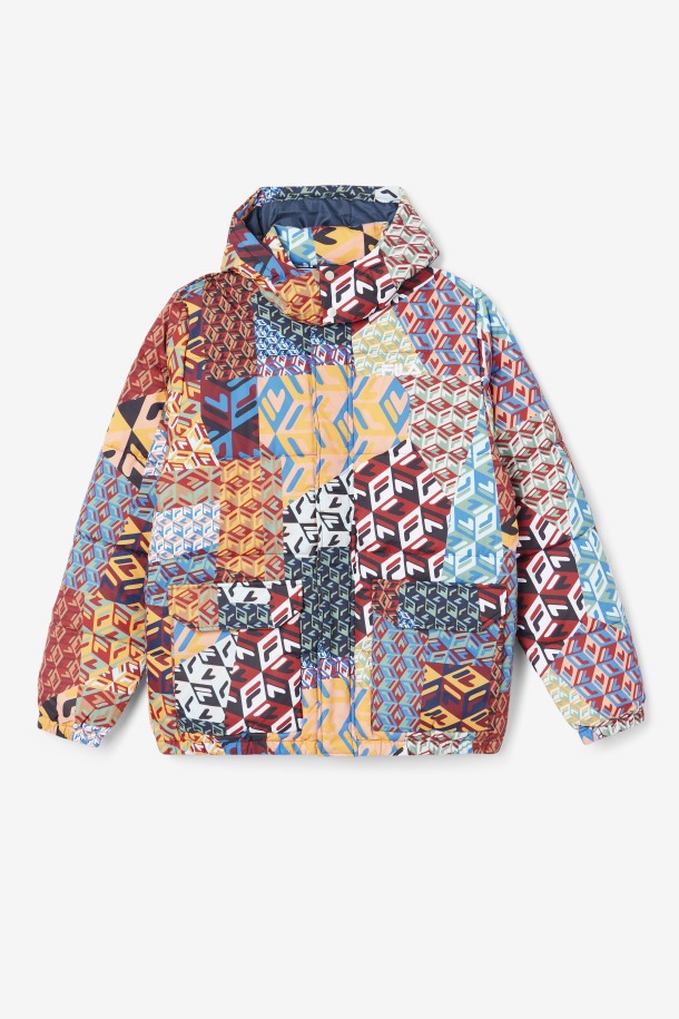Vostok Outdoor Puffer Jacket Fila Outlets Ocean/amarillo/blanco