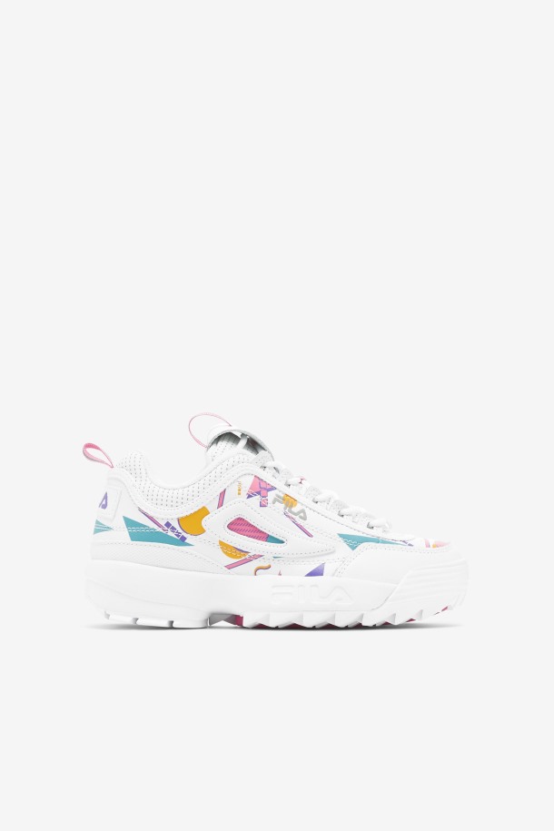 Blanco/bubblegum/azul Niños Grandes Disruptor 2 Premium Fila Outlet