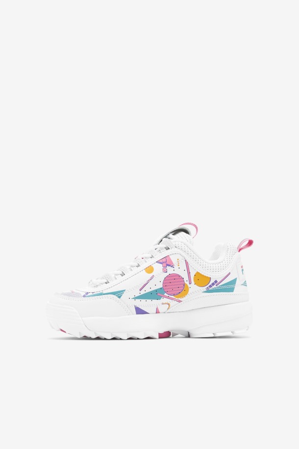 Blanco/bubblegum/azul Niños Grandes Disruptor 2 Premium Fila Outlet
