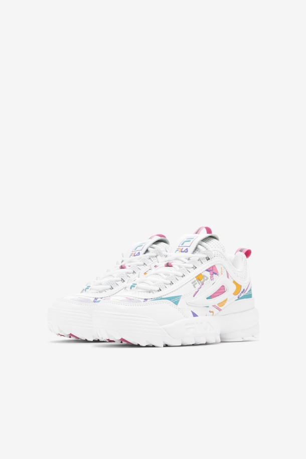 Blanco/bubblegum/azul Niños Grandes Disruptor 2 Premium Fila Outlet