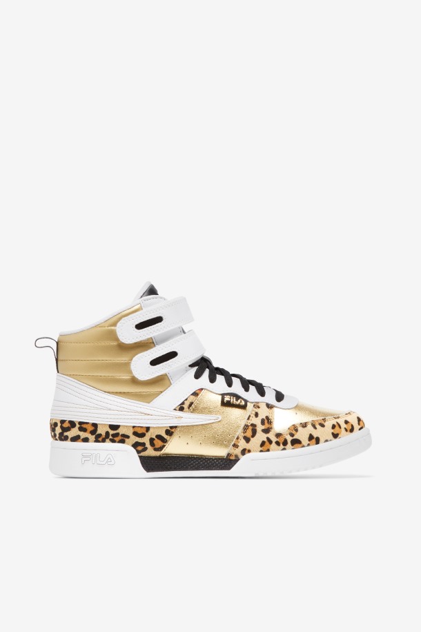 Zapatillas Fila Mujer F-14 Metalizado Oro/blanco/negro Metalizado