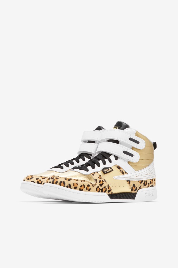 Zapatillas Fila Mujer F-14 Metalizado Oro/blanco/negro Metalizado