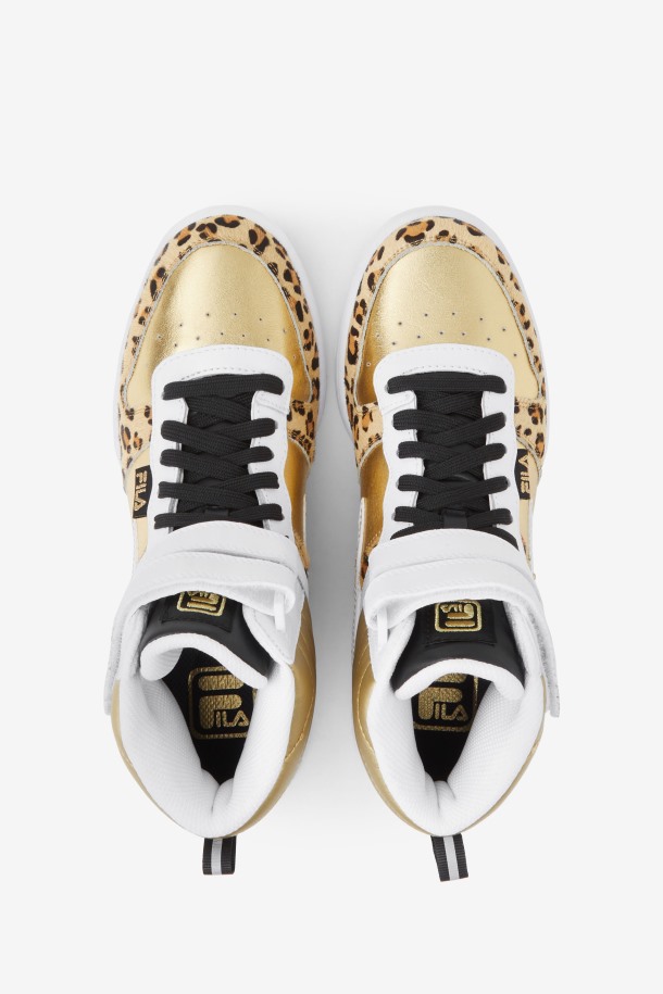 Zapatillas Fila Mujer F-14 Metalizado Oro/blanco/negro Metalizado