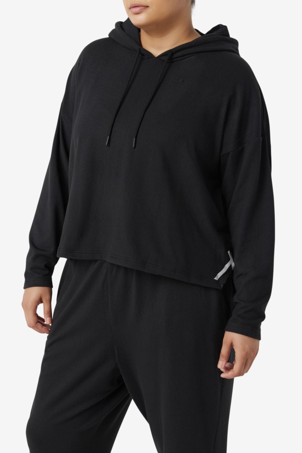 Fi-lux Cropped Sudadera Con Capucha Negra Fila Outlet