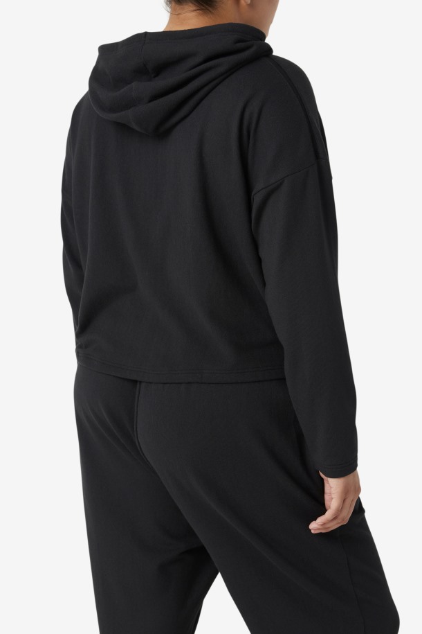 Fi-lux Cropped Sudadera Con Capucha Negra Fila Outlet