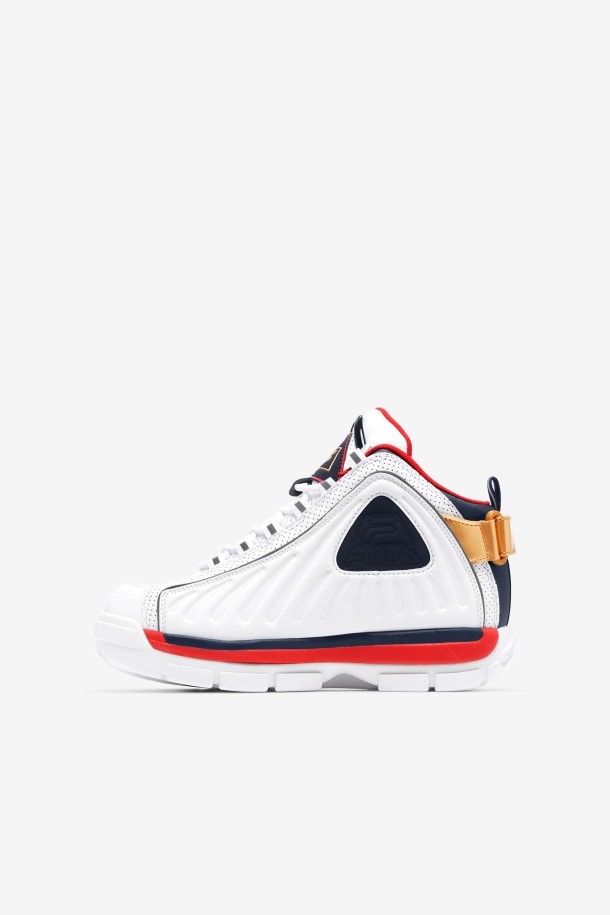 Fila Outlets Niños Grandes Grant Hill 2 Game Break Blanco/azul/rojo
