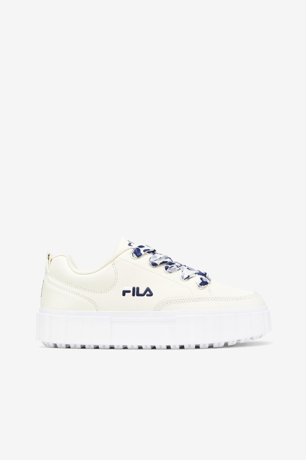 Fila Outlet Mujer Sandblast Low Satin Lace Blanco/azul Marino/blanco