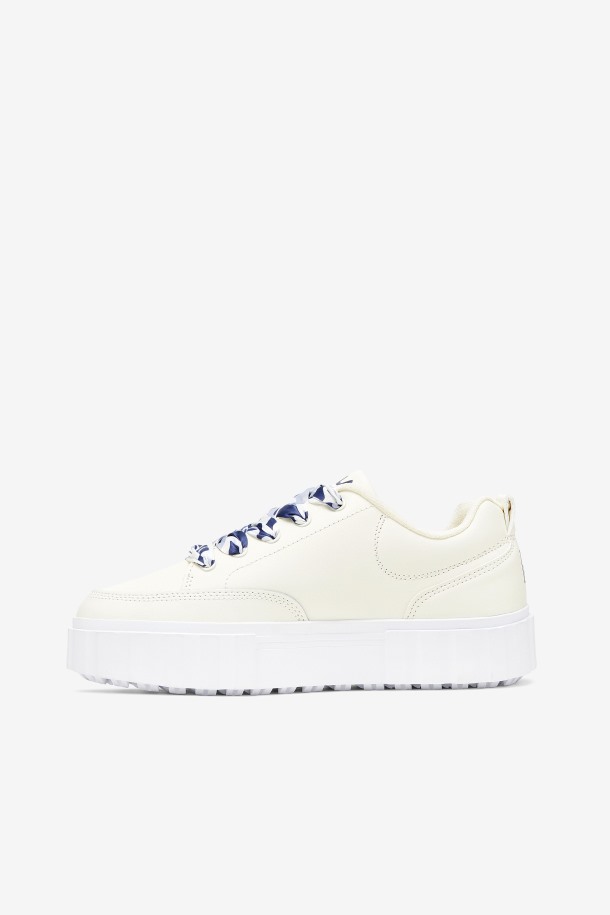 Fila Outlet Mujer Sandblast Low Satin Lace Blanco/azul Marino/blanco