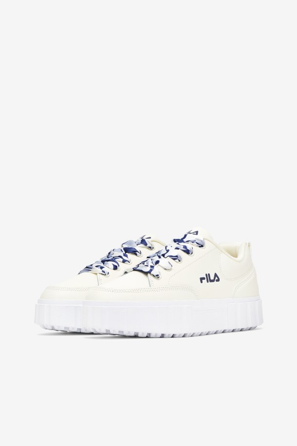Fila Outlet Mujer Sandblast Low Satin Lace Blanco/azul Marino/blanco