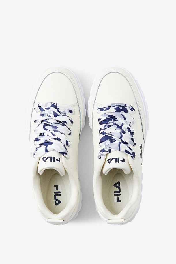 Fila Outlet Mujer Sandblast Low Satin Lace Blanco/azul Marino/blanco