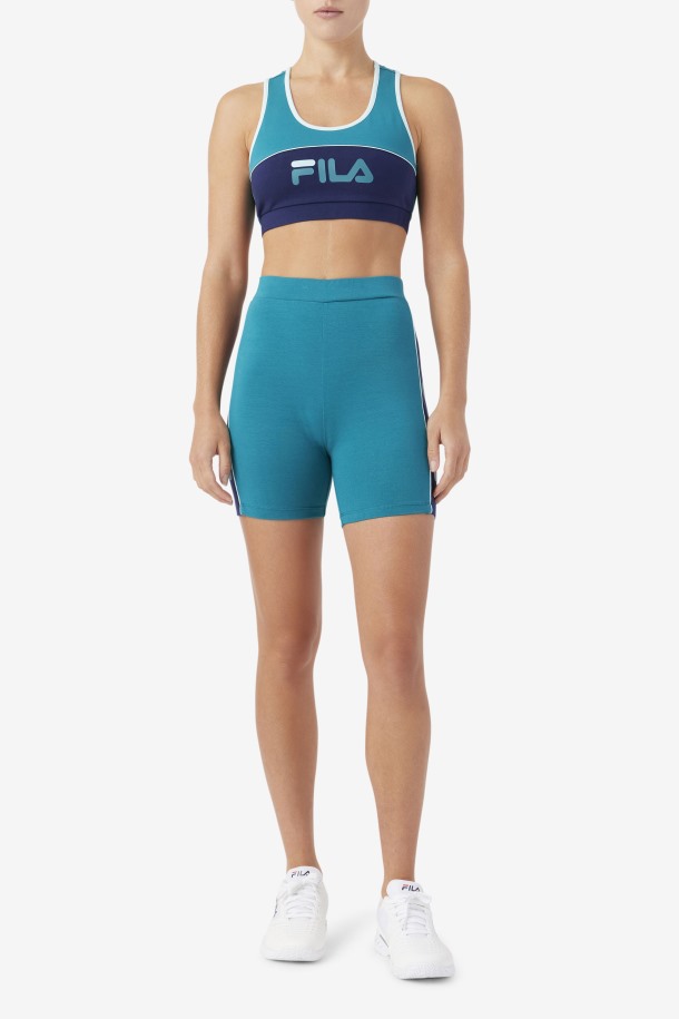 Shorts De Ciclismo Queue Outlet Deep Lake/navy/iced Aqua Davina