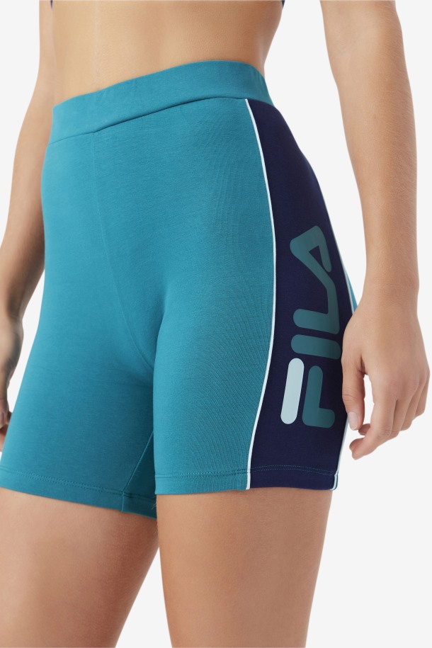 Shorts De Ciclismo Queue Outlet Deep Lake/navy/iced Aqua Davina