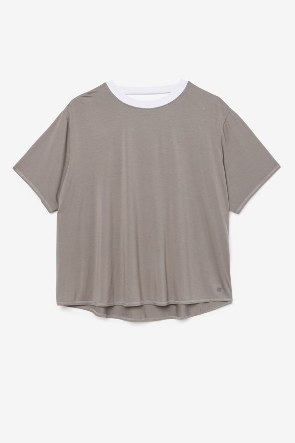 Fi-lux Camiseta De Manga Corta Fila Outlets Gargoyle/lavender Blue