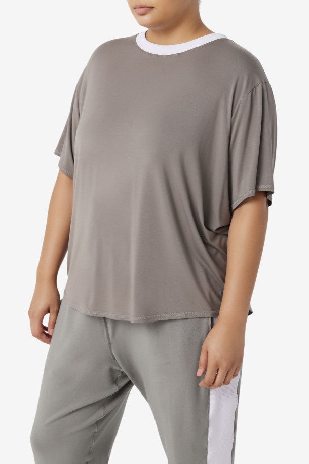 Fi-lux Camiseta De Manga Corta Fila Outlets Gargoyle/lavender Blue