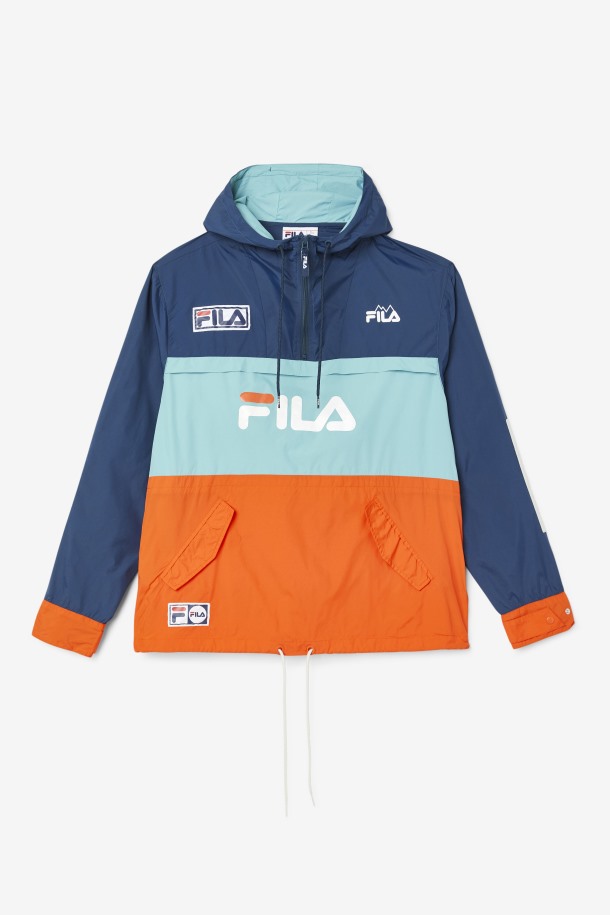 Chaqueta Cortavientos Tharu Azul Marino/bayou/cherry Tomate Outlet Fila