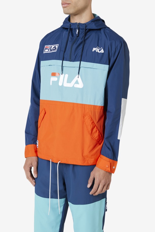 Chaqueta Cortavientos Tharu Azul Marino/bayou/cherry Tomate Outlet Fila