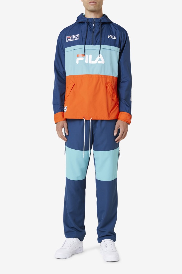 Chaqueta Cortavientos Tharu Azul Marino/bayou/cherry Tomate Outlet Fila