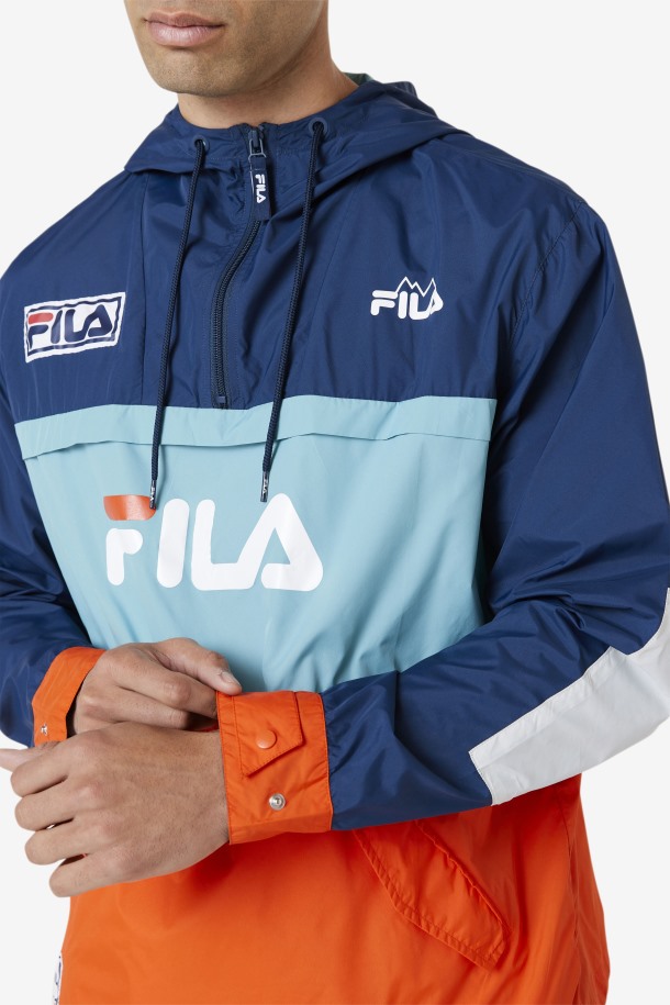 Chaqueta Cortavientos Tharu Azul Marino/bayou/cherry Tomate Outlet Fila