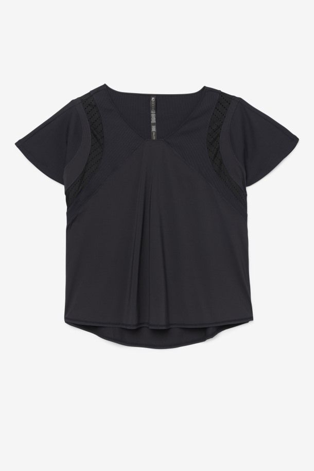 Top Texturizado De Manga Corta Uplift Black Queue Outlet