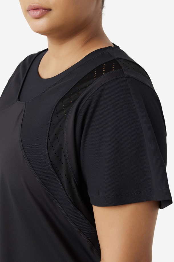 Top Texturizado De Manga Corta Uplift Black Queue Outlet